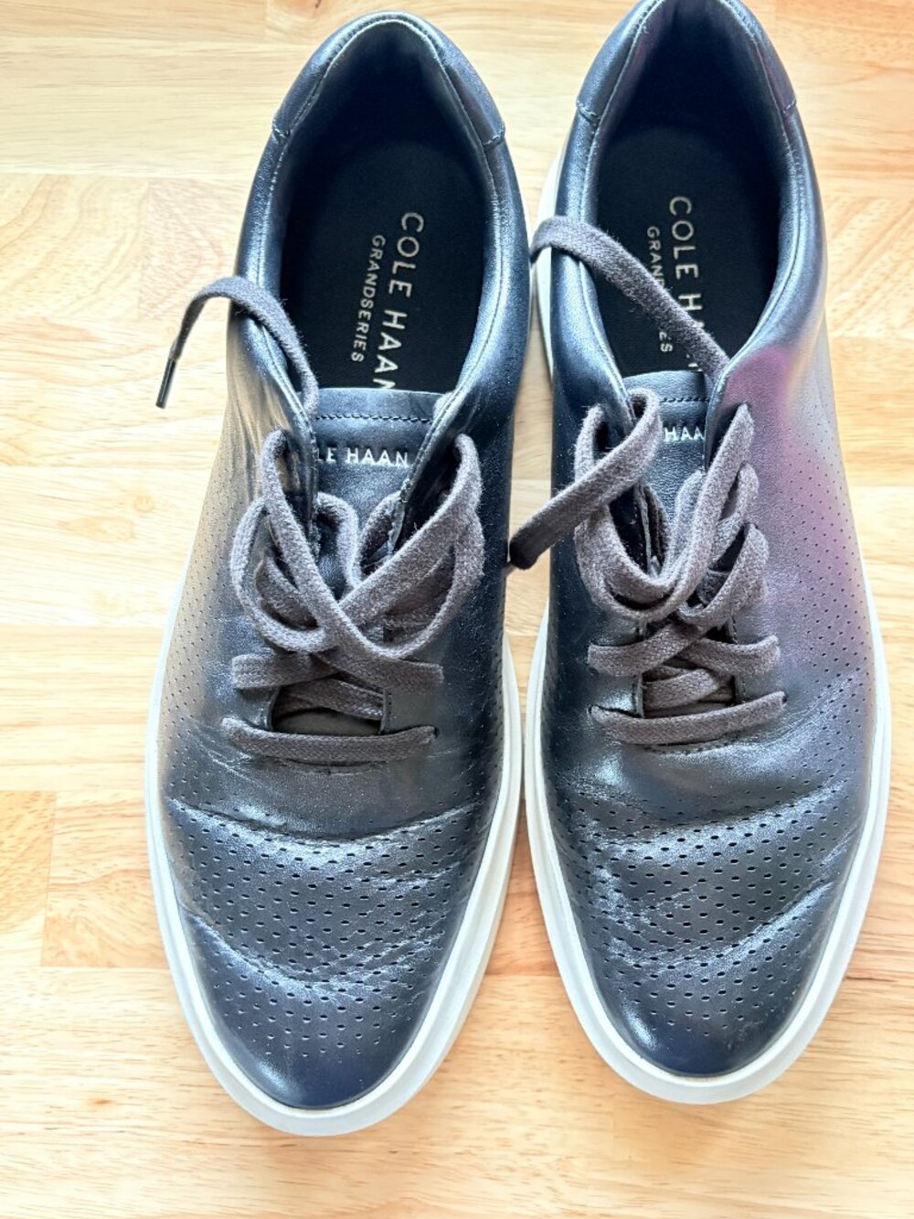 Cole Haan GrandPrø Rally Laser Cut Sneakers Men’s 10.5 Black Leather